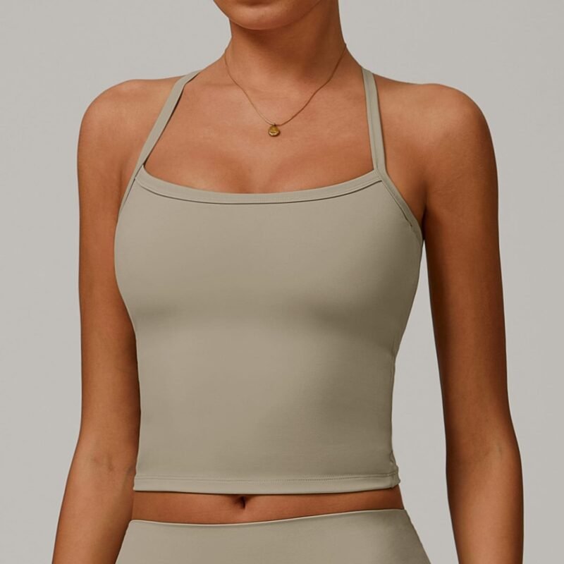 Winter Fleece - Lined Backless Yoga Tank Top for Women (8519)