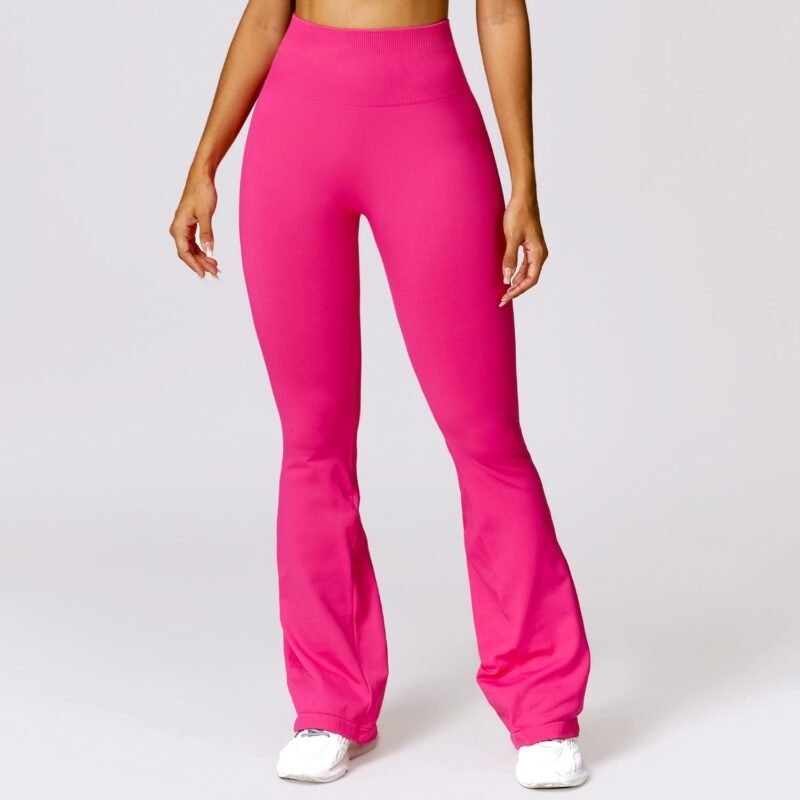 European and American - Style Wide - Leg Slim - Fit Seamless Butt - Lifting Yoga Flared Pants - Tummy - Control, High - Waisted, Ideal for Casual and Sports （7502）