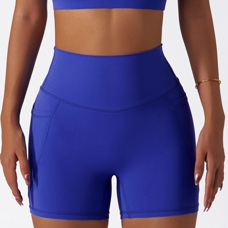 Quick - Dry Naked - Feel High - Waisted Slim - Fit Yoga Shorts with Pockets for Women（6425）