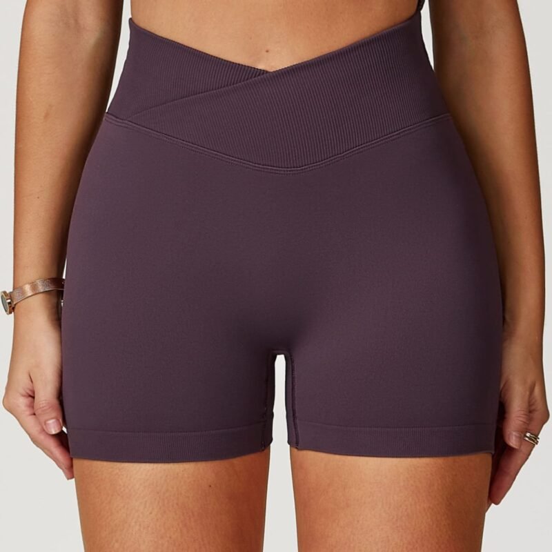 Women's Peach - Hip Lifting European - American Yoga Shorts: Elastic High - Waisted, Running & Fitness Tight Seamless Sports Shorts 4596