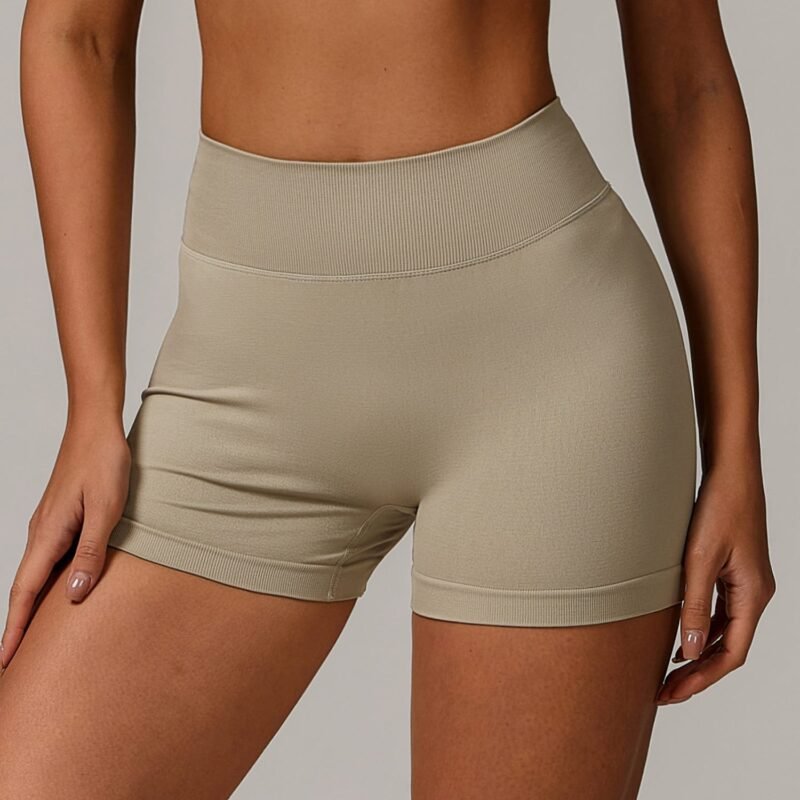 European and American - Style Seamless High - Waisted Yoga Shorts - Tummy - Control, Butt - Lifting,  （7137）
