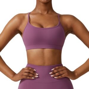 Strappy Back - Exposing Fitness and Yoga Bra - Ideal for Outdoor Running, with Naked - Feel and Quick - Dry Features（8347）