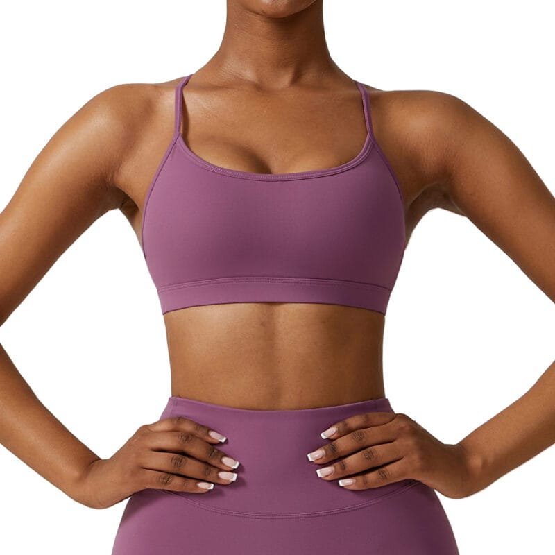 Breathable Halter Back - Exposing Yoga Bra for Women - European and American - Style Seamless Sports Bra, Ideal for Summer with Shock  （7725）