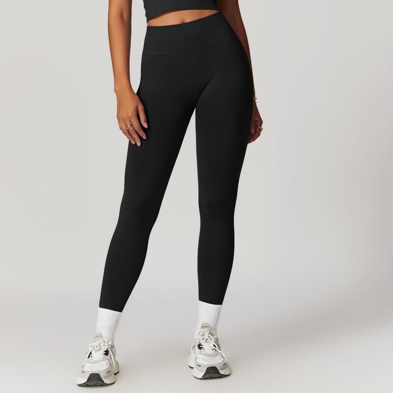 Slim - Fit High - Waisted Butt - Lifting Yoga Pants with Ribbed Waistband - Tummy - Control（7725）