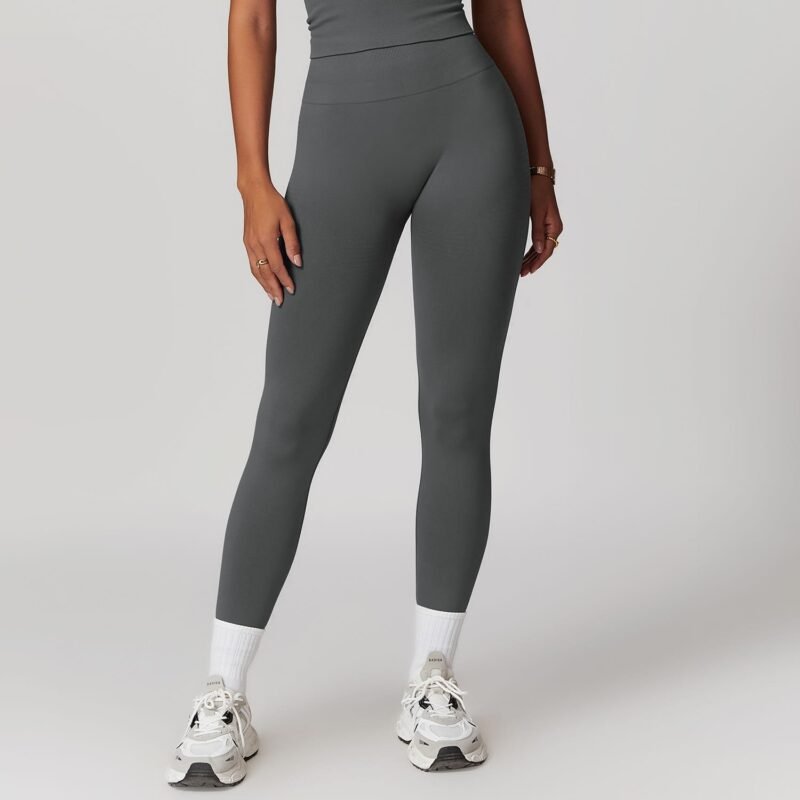 Slim - Fit High - Waisted Butt - Lifting Yoga Pants with Ribbed Waistband - Tummy - Control（7725）