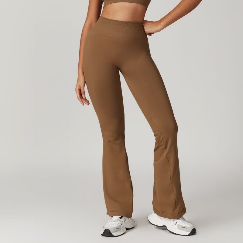 European and American - Style Wide - Leg Slim - Fit Seamless Butt - Lifting Yoga Flared Pants - Tummy - Control, High - Waisted, Ideal for Casual and Sports （7502）