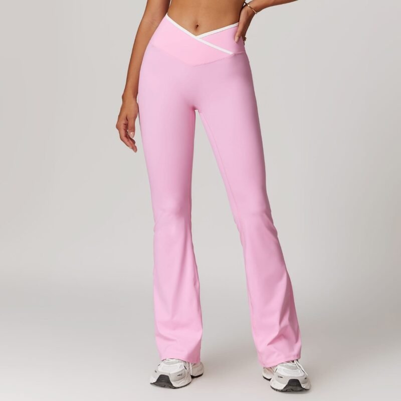Women's European & American Naked - Feel Tight Yoga Pants: Flared, Cross - High - Waisted, Wide - Leg  for Sports & Fitness 8843