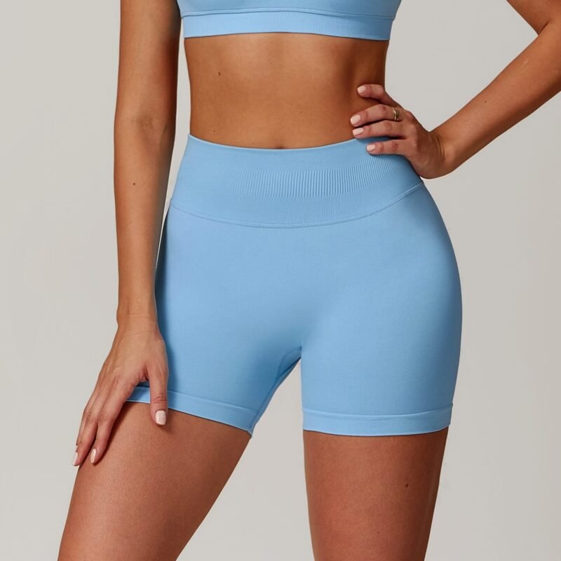 European and American - Style Seamless High - Waisted Yoga Shorts for Women - Slim - Fit, Butt - Lifting,（7655）