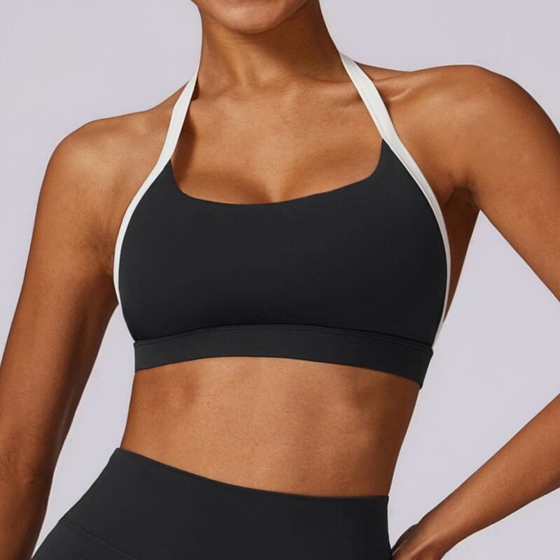 Halter Shock - Proof Racerback Yoga Bra: Quick - Dry Sports  for High - Intensity Running & Fitness (8605)