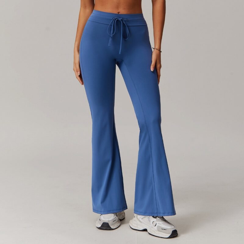 Women's European & American High - Waisted Hip - Lifting Yoga Flared Pants: Tummy - Control, Wide - Leg & Versatile Fitness Trousers 5034