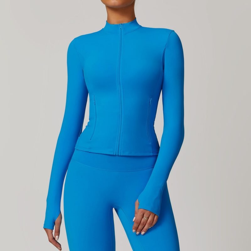 Women's Fall/Winter Zippered Long - Sleeve Quick - Dry Yoga Jacket: Outdoor Casual Top for Running & Fitness  DCX9000