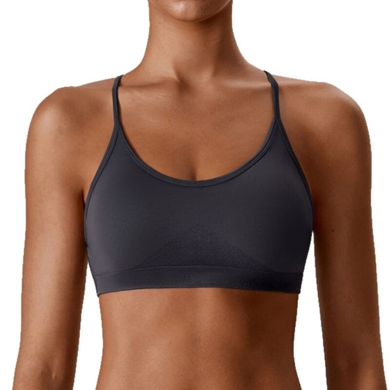 Women's European & American Seamless Yoga Bra: Quick - Dry, Tight - Fit Sports Top with Halter Neck & Racerback for Running & Fitness 7137