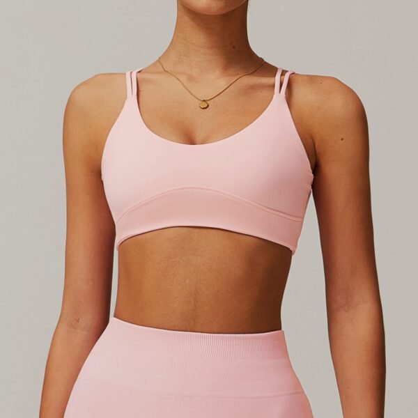 Women's Cross - Back Yoga Bra: Naked - Feel, Outer - Wear Sports Top for Outdoor Running & Fitness 4001 - 图片 4