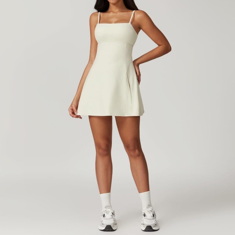 Anti - Peek Sports Dress with Built - in Bra Pads - Breathable, Ideal for Outdoor Golf, Yoga and Tennis（8676）