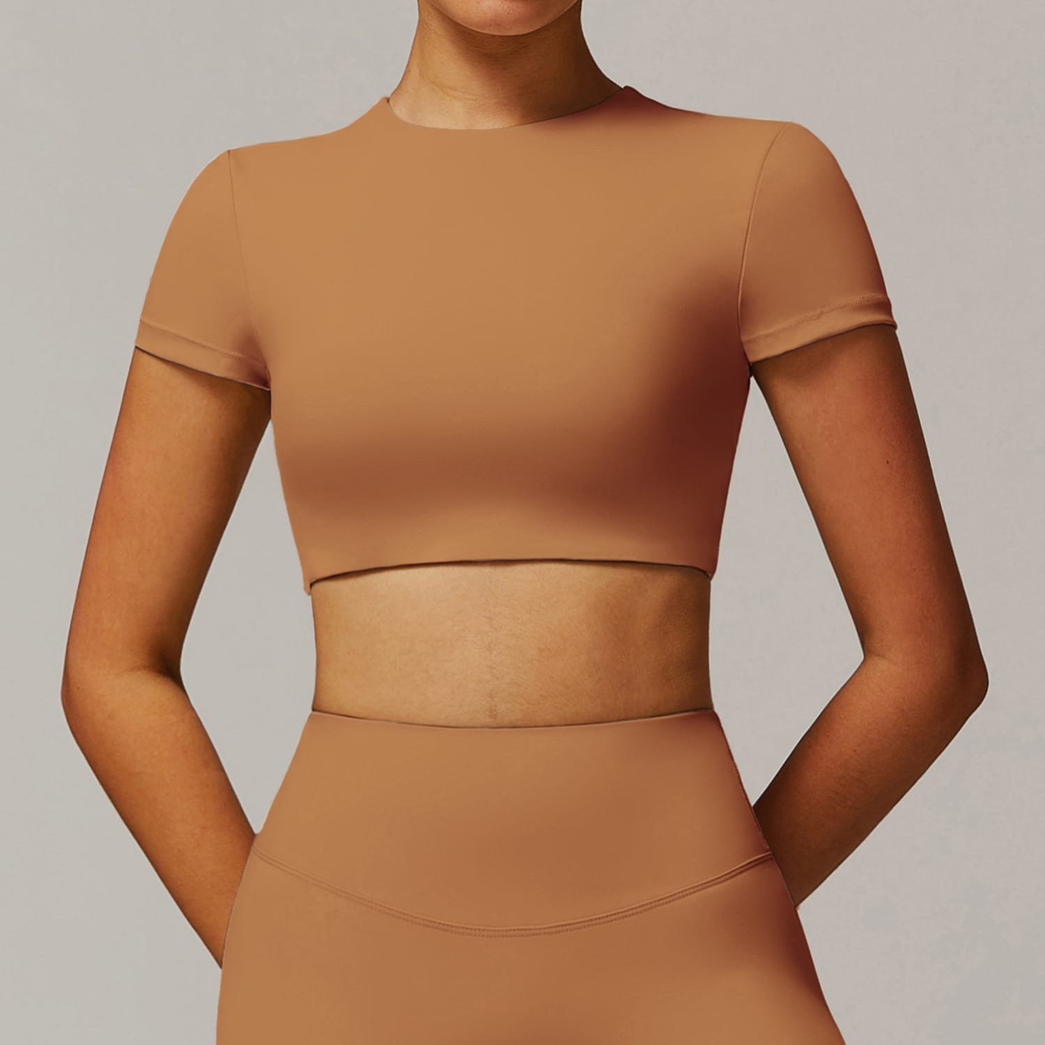 Women's Quick - Dry Crew - Neck Yoga Short - Sleeve: Hollow - Out Racerback, Tight - Fit Top for Running & Fitness 9172 - 图片 4