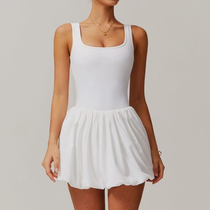 Naked - Feeling Faux Two - Piece Sports Dress for Women - Anti - Peek, Ideal for Outdoor Running, Fitness, and Tennis （4001）