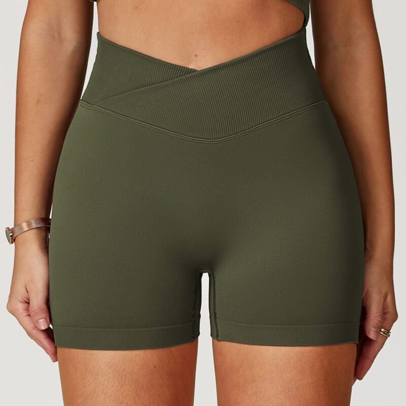 Women's Peach - Hip Lifting European - American Yoga Shorts: Elastic High - Waisted, Running & Fitness Tight Seamless Sports Shorts 4596