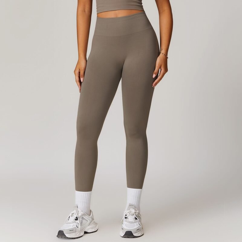 Slim - Fit High - Waisted Butt - Lifting Yoga Pants with Ribbed Waistband - Tummy - Control（7725）
