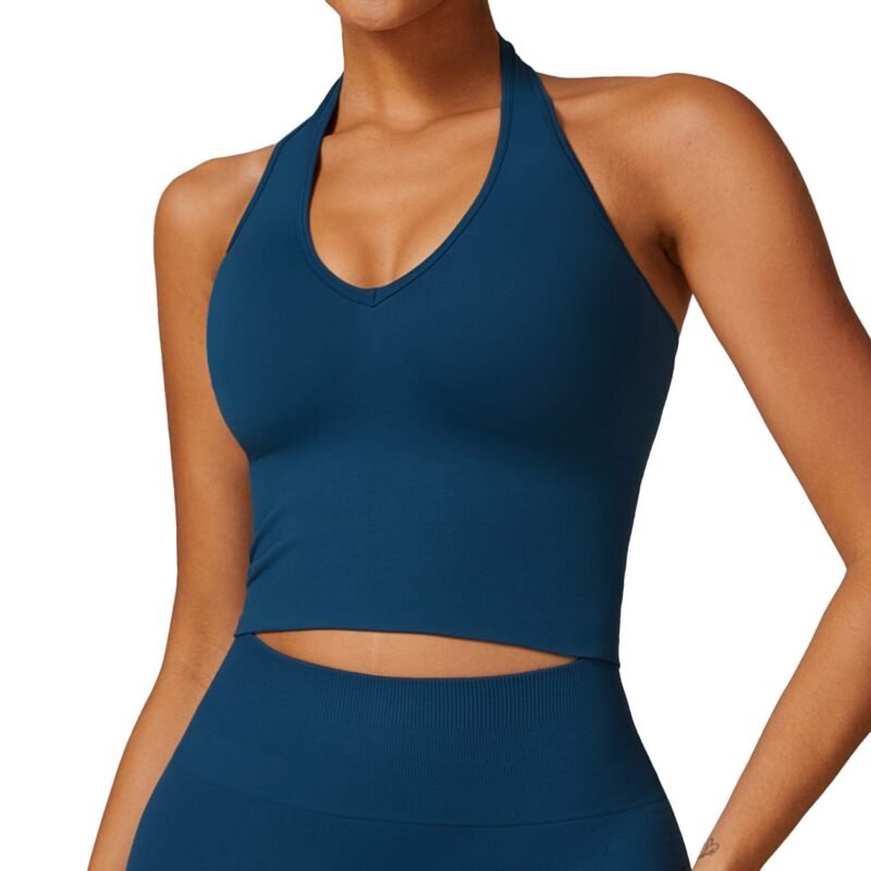 Breathable Halter Back - Exposing Yoga Bra for Women - European and American - Style Seamless Sports Bra, Ideal for Summer with Shock  （7725）