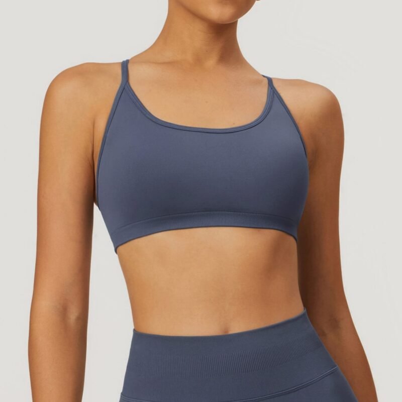 Seamless Cross - Back Yoga Bra - Quick - Dry Sports Top with Premium Appeal for Spring（7655）