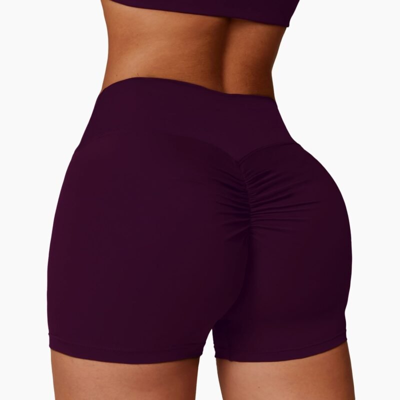 Brushed High - Waisted Yoga Shorts - Tummy - Control, Peach - Butt - Lifting, Slim - Fit for Running and Fitness（8518）