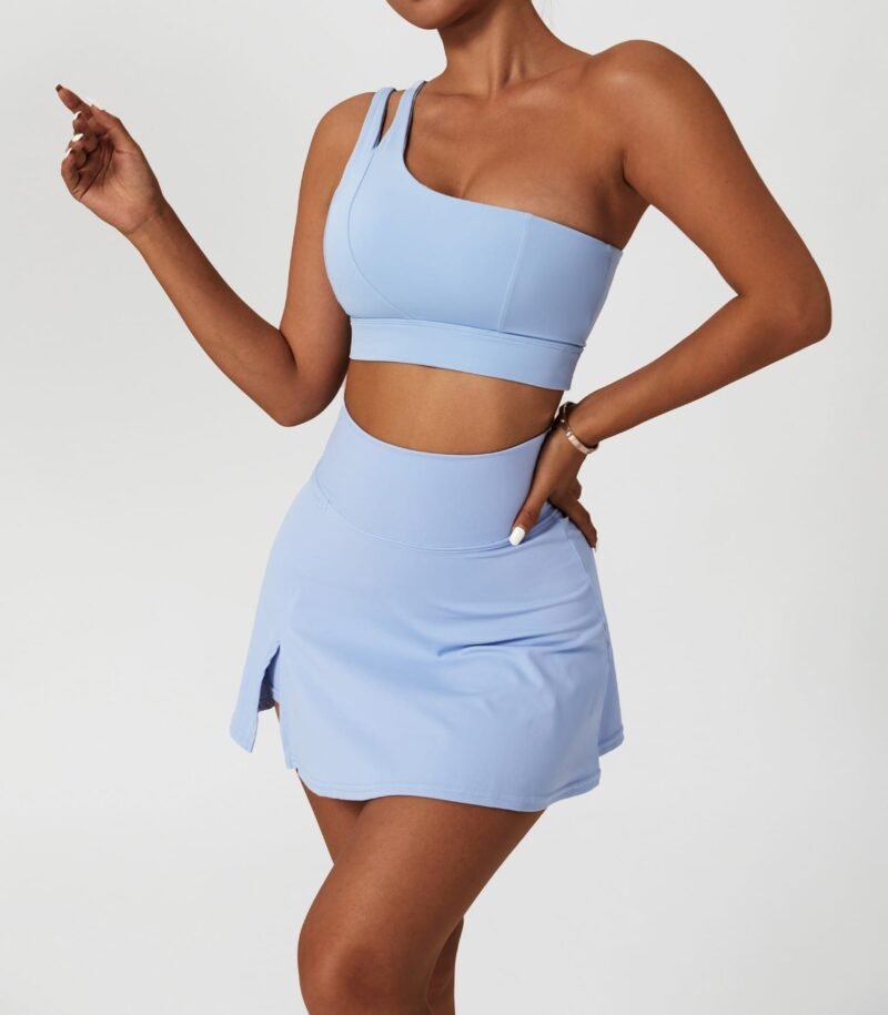 European and American - Style One - Shoulder Sports Bra Yoga Set - Quick - Dry,（6358）