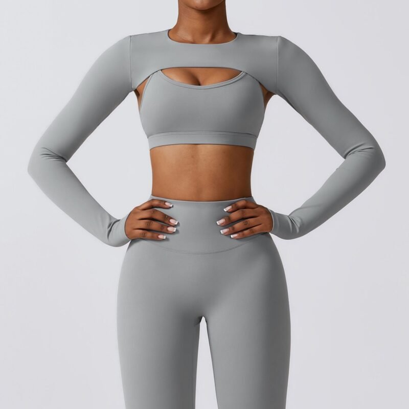 Yoga & Running Shrug: Long - Sleeve, Naked - Feel Fitness Top （8347）