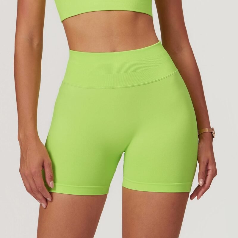 European and American - Style Seamless High - Waisted Yoga Shorts for Women - Slim - Fit, Butt - Lifting,（7655）