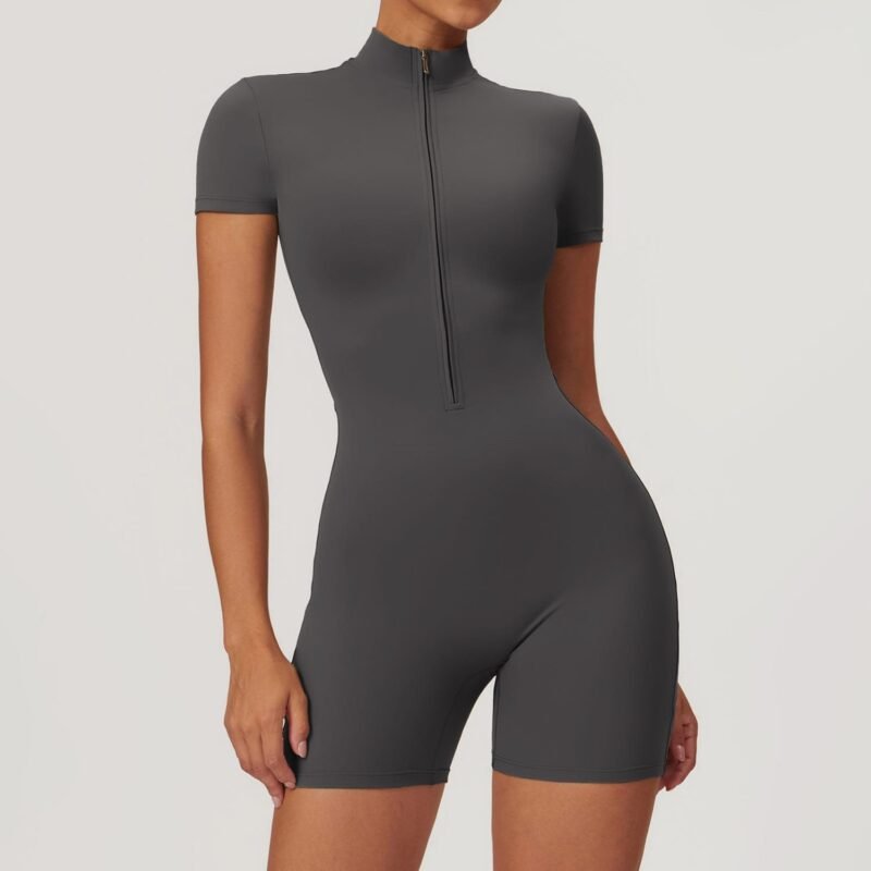 Women's Zippered Yoga Romper | Lightweight Summer Activewear for Sports（8294）