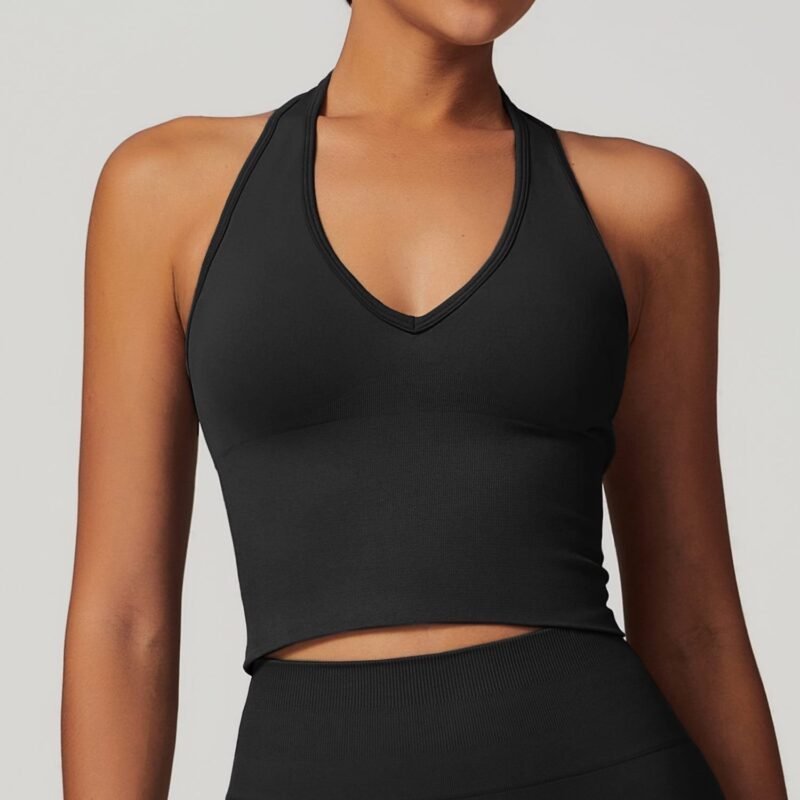 Breathable Halter Back - Exposing Yoga Bra for Women - European and American - Style Seamless Sports Bra, Ideal for Summer with Shock  （7725）