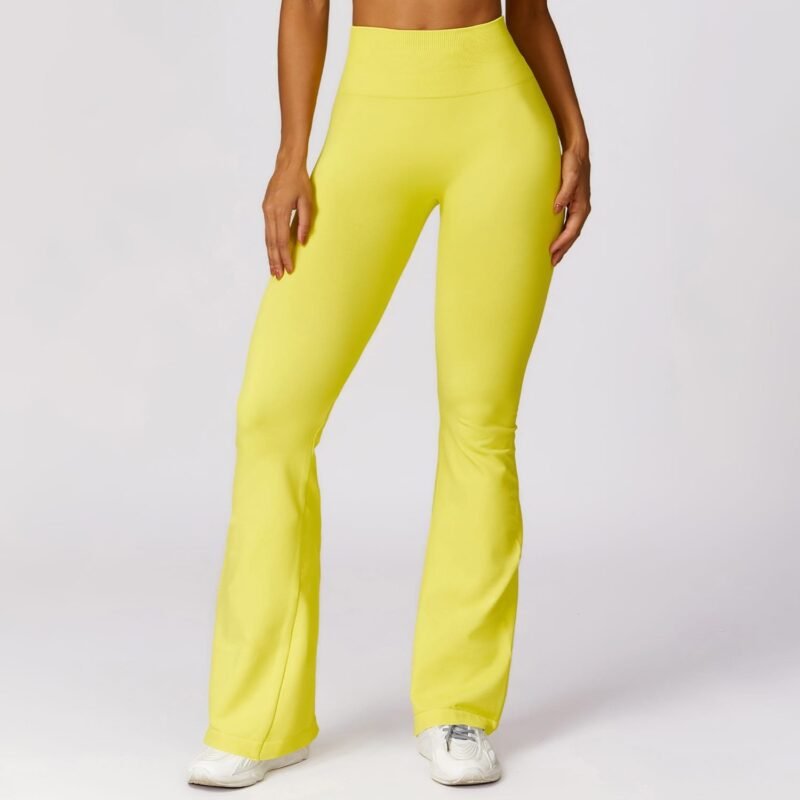 European and American - Style Wide - Leg Slim - Fit Seamless Butt - Lifting Yoga Flared Pants - Tummy - Control, High - Waisted, Ideal for Casual and Sports （7502）
