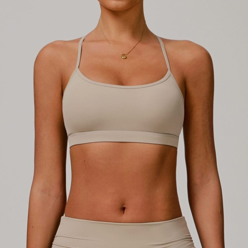 Strappy Back - Exposing Fitness and Yoga Bra - Ideal for Outdoor Running, with Naked - Feel and Quick - Dry Features（8347）