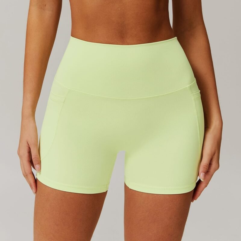Quick - Dry Naked - Feel High - Waisted Slim - Fit Yoga Shorts with Pockets for Women（6425）