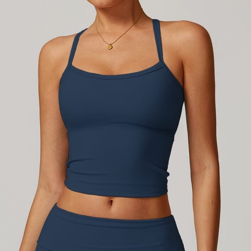Winter Fleece - Lined Backless Yoga Tank Top for Women (8519)
