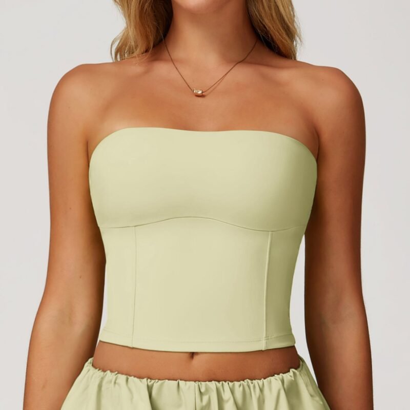 Women's Cross - Border Sun - Protective Yoga Tank: Naked - Feel, Quick - Dry, Breathable Bandeau Tight - Fit Sports & Running Fitness Top 2000