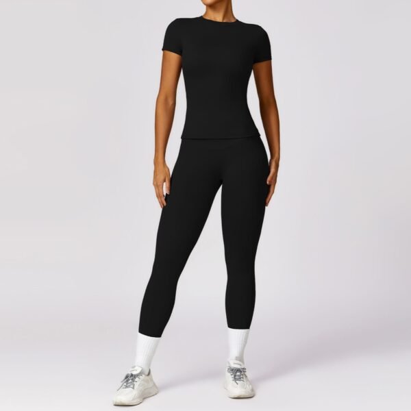 EcoSkin Tight Quick-Dry Yoga Set - Women's Long-Sleeve Top & Pants for High-Performance Workouts 8455 - 图片 13