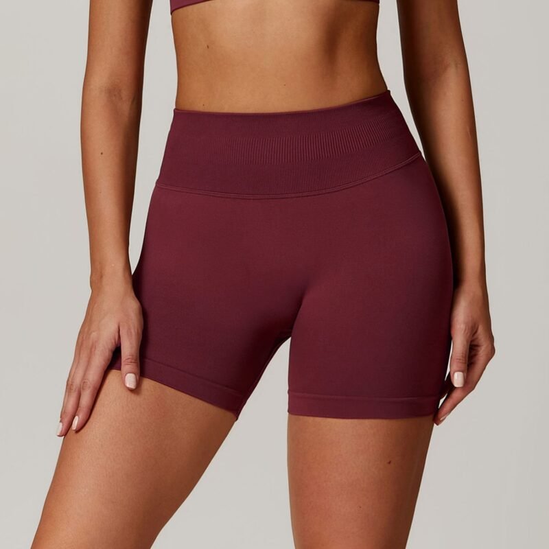 European and American - Style Seamless High - Waisted Yoga Shorts for Women - Slim - Fit, Butt - Lifting,（7655）