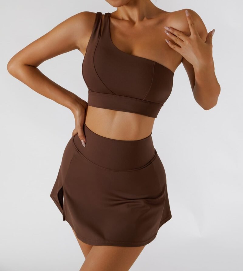 European and American - Style One - Shoulder Sports Bra Yoga Set - Quick - Dry,（6358）