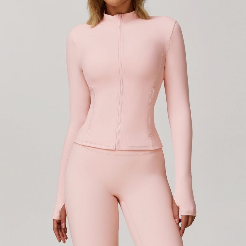 Women's Fall/Winter Zippered Long - Sleeve Quick - Dry Yoga Jacket: Outdoor Casual Top for Running & Fitness  DCX9000