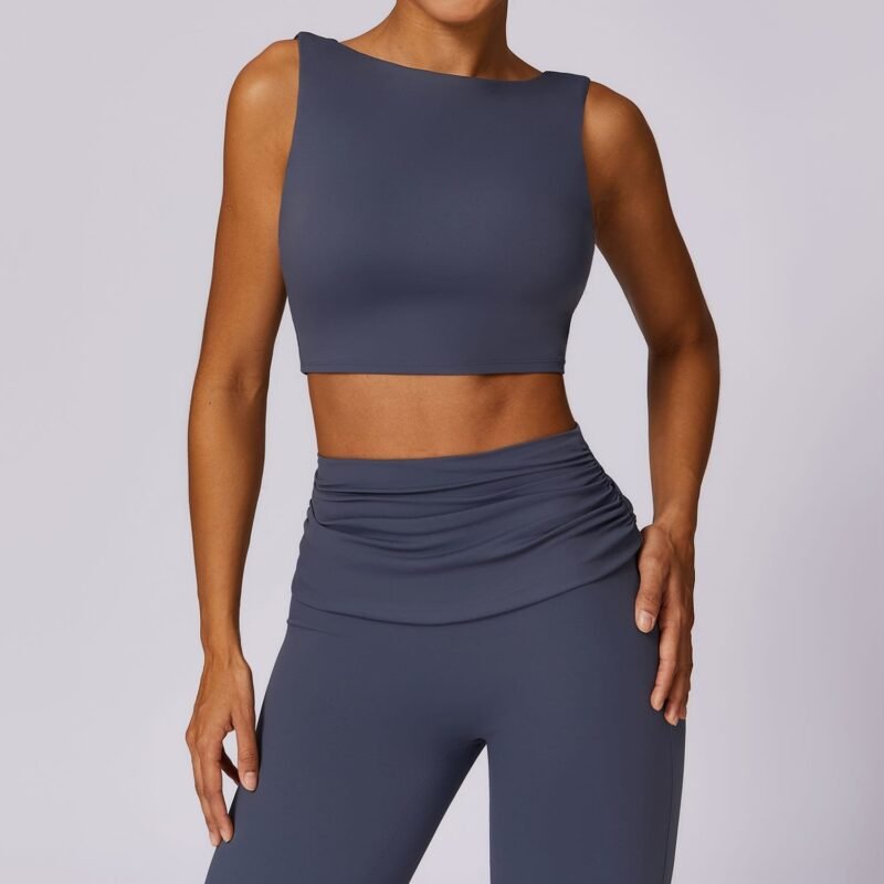 Shock - Absorbing Back - Exposing Yoga Tank Top for Women - High - Intensity Push - Up, Quick - Dry, Ideal for Running and Fitness（8516）