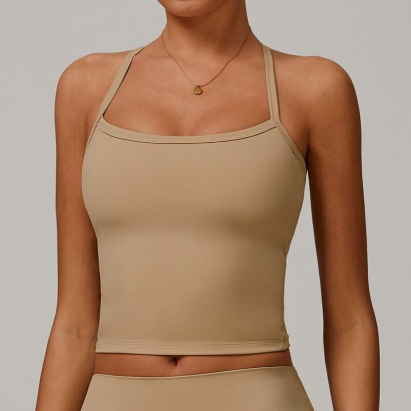 Winter Fleece - Lined Backless Yoga Tank Top for Women (8519)
