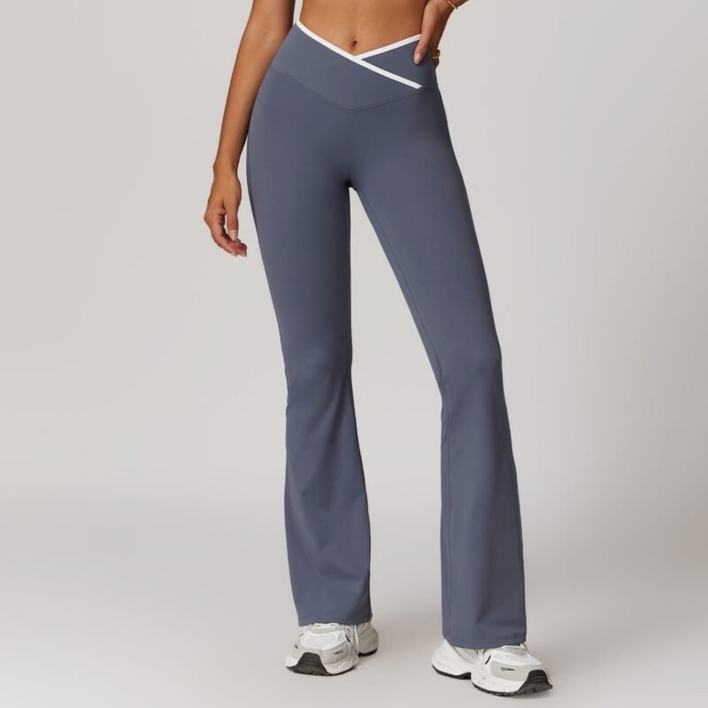 Women's European & American Naked - Feel Tight Yoga Pants: Flared, Cross - High - Waisted, Wide - Leg  for Sports & Fitness 8843