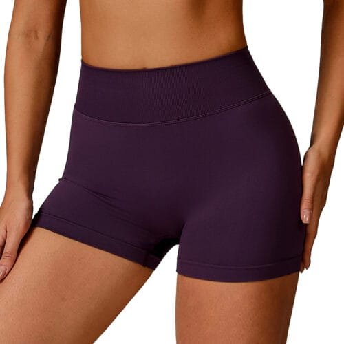 High-Waist Seamless Workout Shorts - Quick-Dry Nylon Fitness Shorts for Yoga & Cycling（7137）