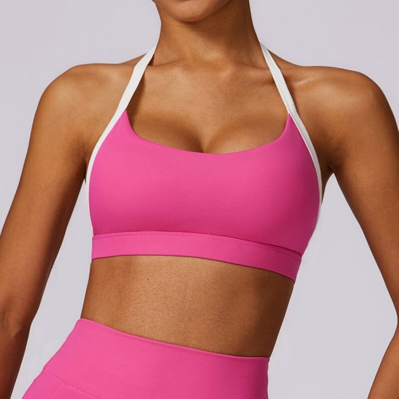 Halter Shock - Proof Racerback Yoga Bra: Quick - Dry Sports  for High - Intensity Running & Fitness (8605)