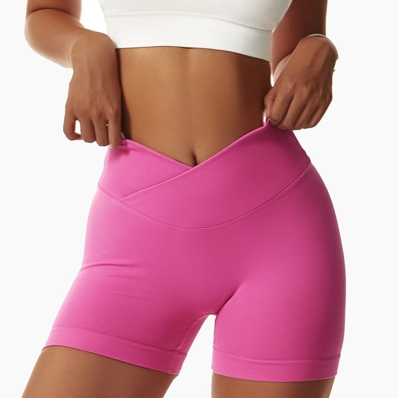Women’s Peach - Booty Lifting High - Waist Elastic Seamless Yoga Shorts for Yoga, Running & Fitness（4596）