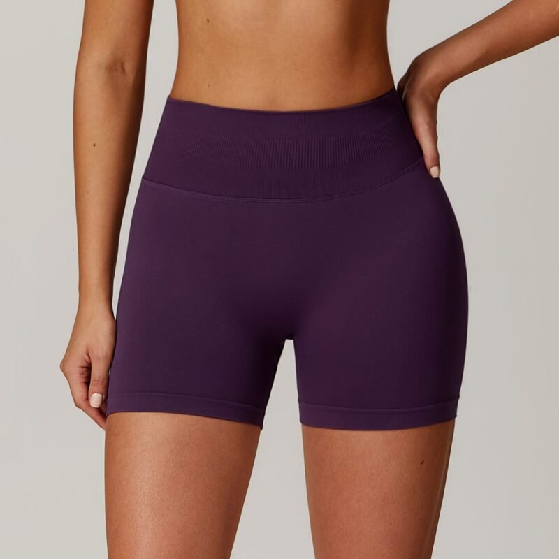 European and American - Style Seamless High - Waisted Yoga Shorts for Women - Slim - Fit, Butt - Lifting,（7655）