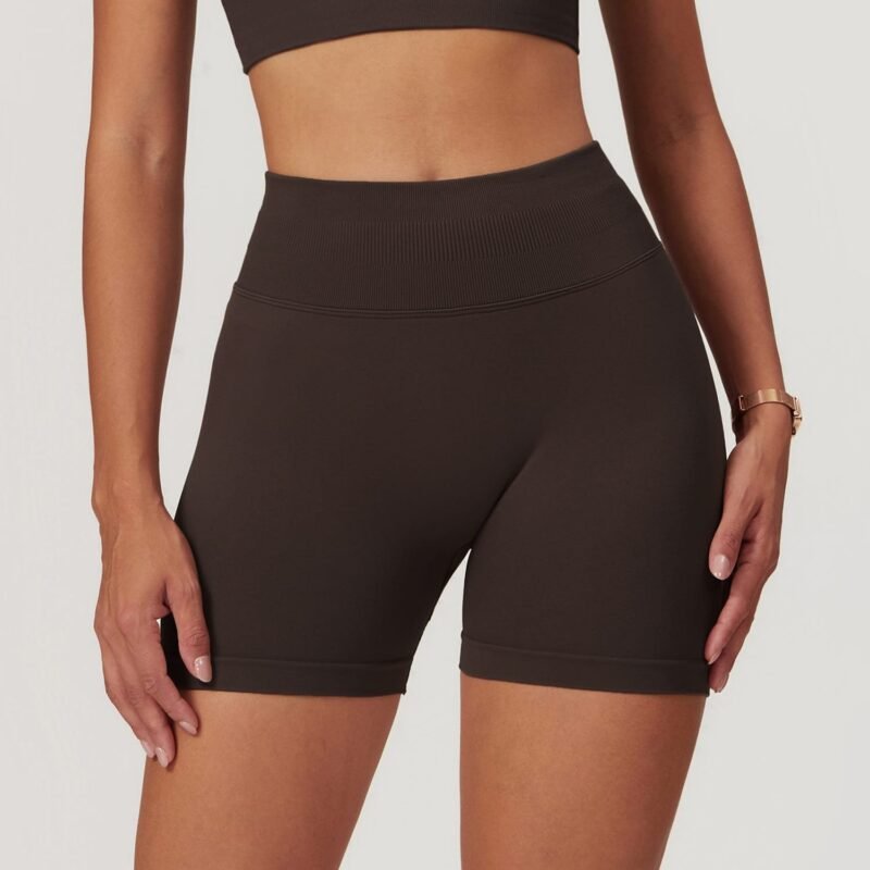 European and American - Style Seamless High - Waisted Yoga Shorts for Women - Slim - Fit, Butt - Lifting,（7655）