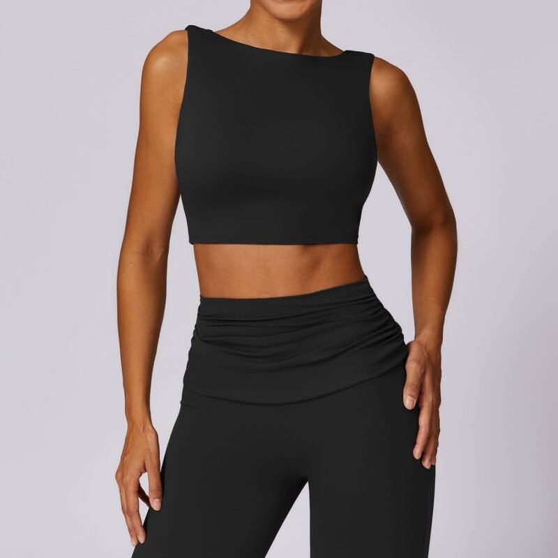 Shock - Absorbing Back - Exposing Yoga Tank Top for Women - High - Intensity Push - Up, Quick - Dry, Ideal for Running and Fitness（8516）