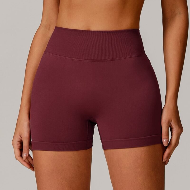 European and American - Style Seamless High - Waisted Yoga Shorts - Tummy - Control, Butt - Lifting,  （7137）