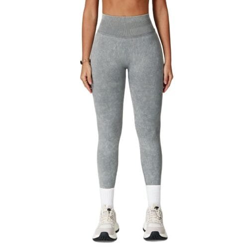 Sand-Washed Seamless Workout Leggings - 90% Nylon Quick-Dry Fitness Pants for All-Season Wear 5064